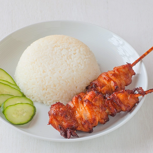 Chicken Skewer with White Rice