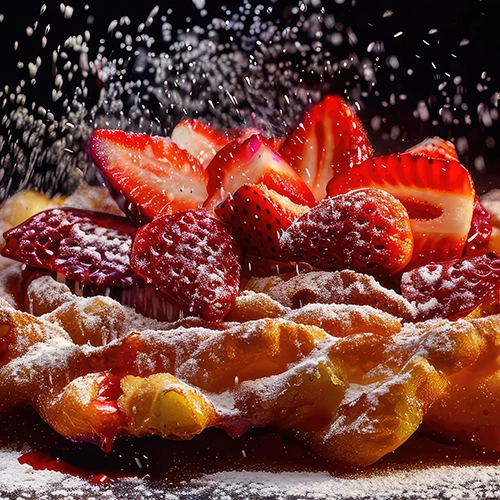 Strawberry Funnel Cake